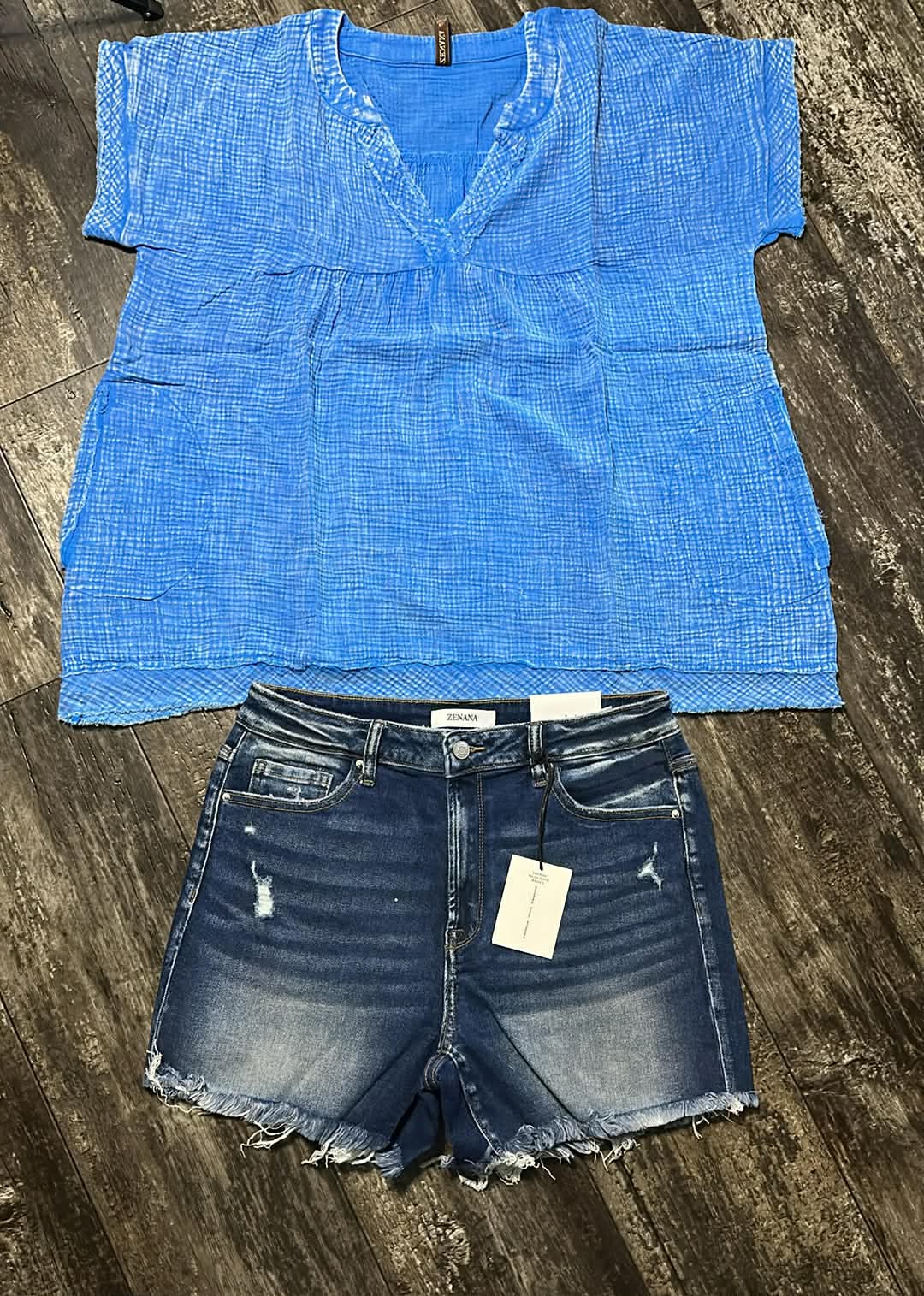 WASHED DOUBLE GAUZE RAW EDGE SHORT SLEEVE SHIRT