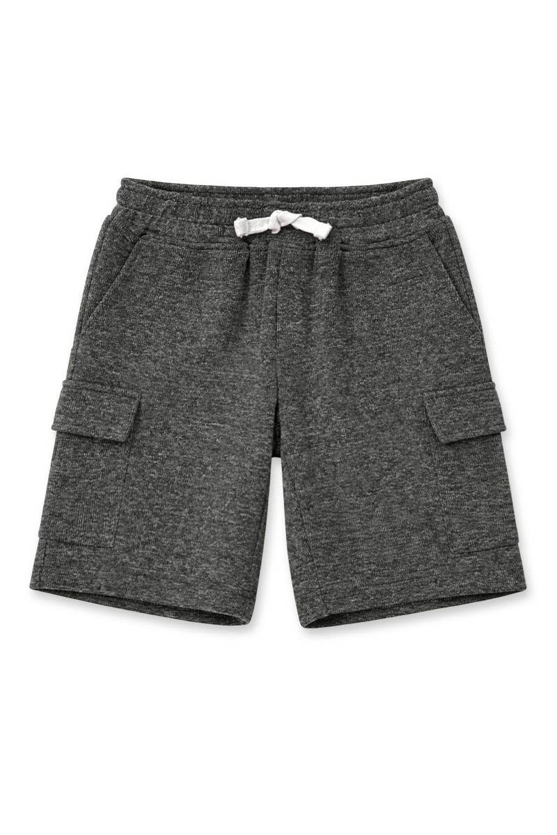 Pantalones cortos cargo de felpa jaspeada para niño