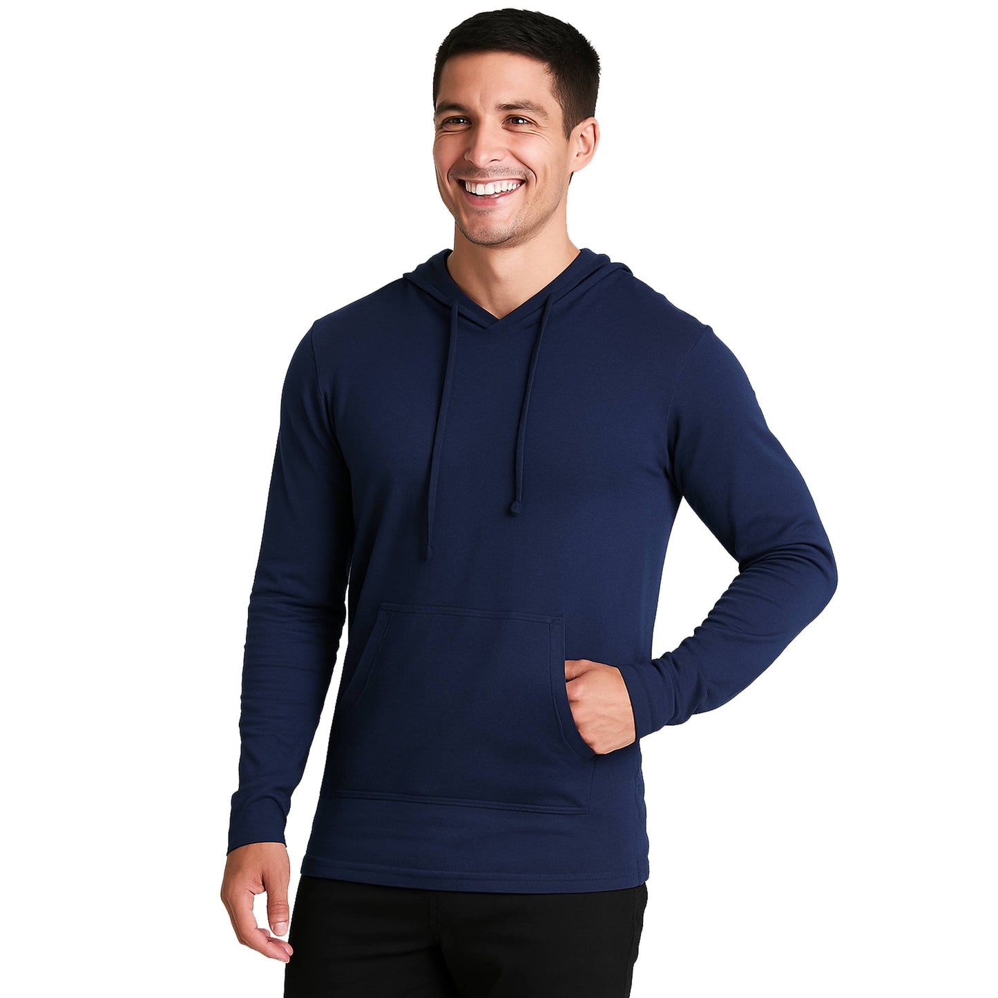 Men's Lightweight Casual Pullover Drawstring Hoodie W Pocket