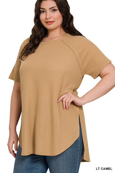 Plus MELAGE BABY WAFFLE SHORT SLEEVE TOP