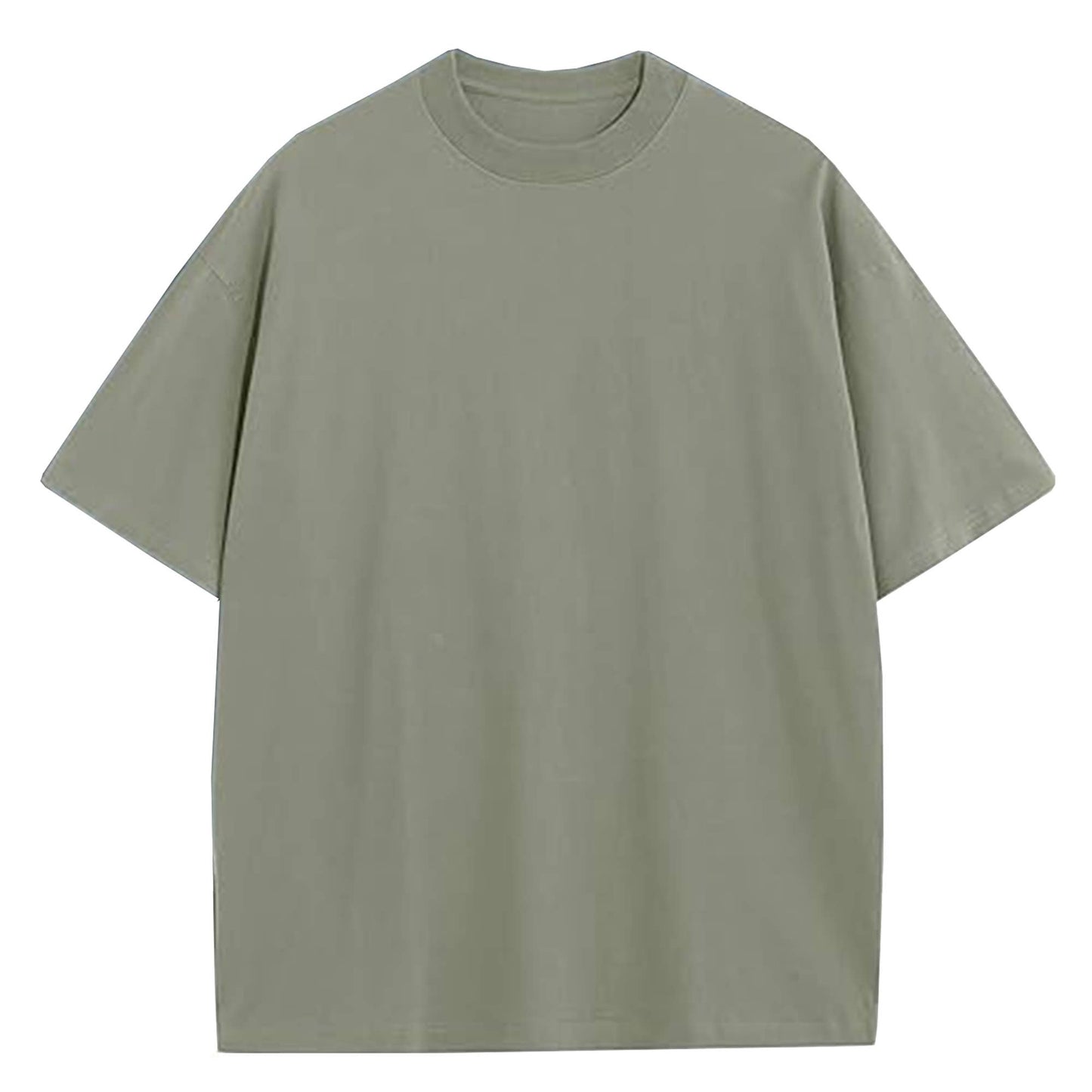 Camisetas de moda para hombre de algodón 100% con hombros caídos: Verde oliva