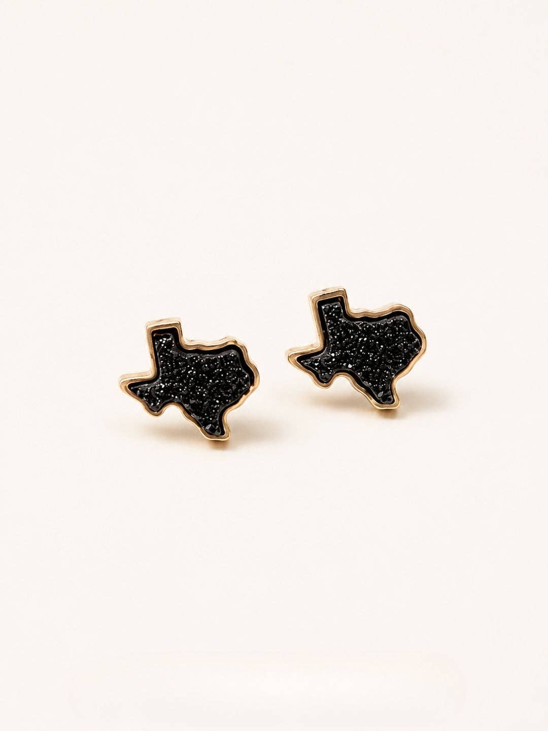 Texas Druzy Stud Earrings, Black