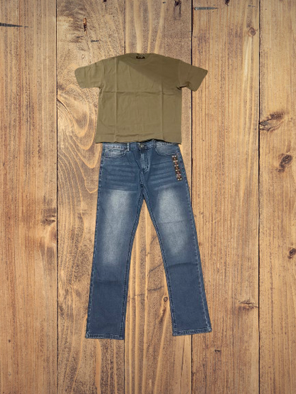 Camisetas de moda para hombre de algodón 100% con hombros caídos: Verde oliva