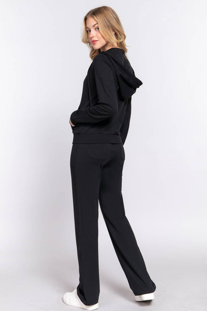 Long Sleeve Hoodie Jacket & Pants Sweatsuit Set