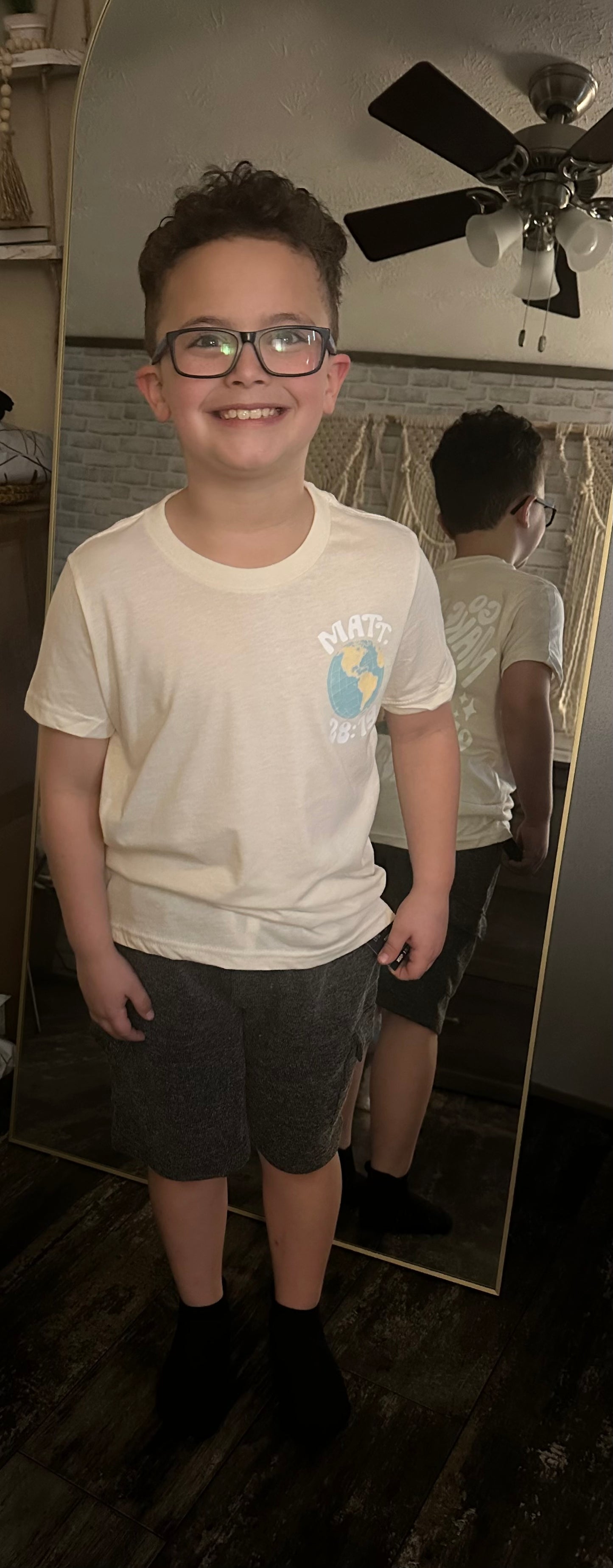 Pantalones cortos cargo de felpa jaspeada para niño