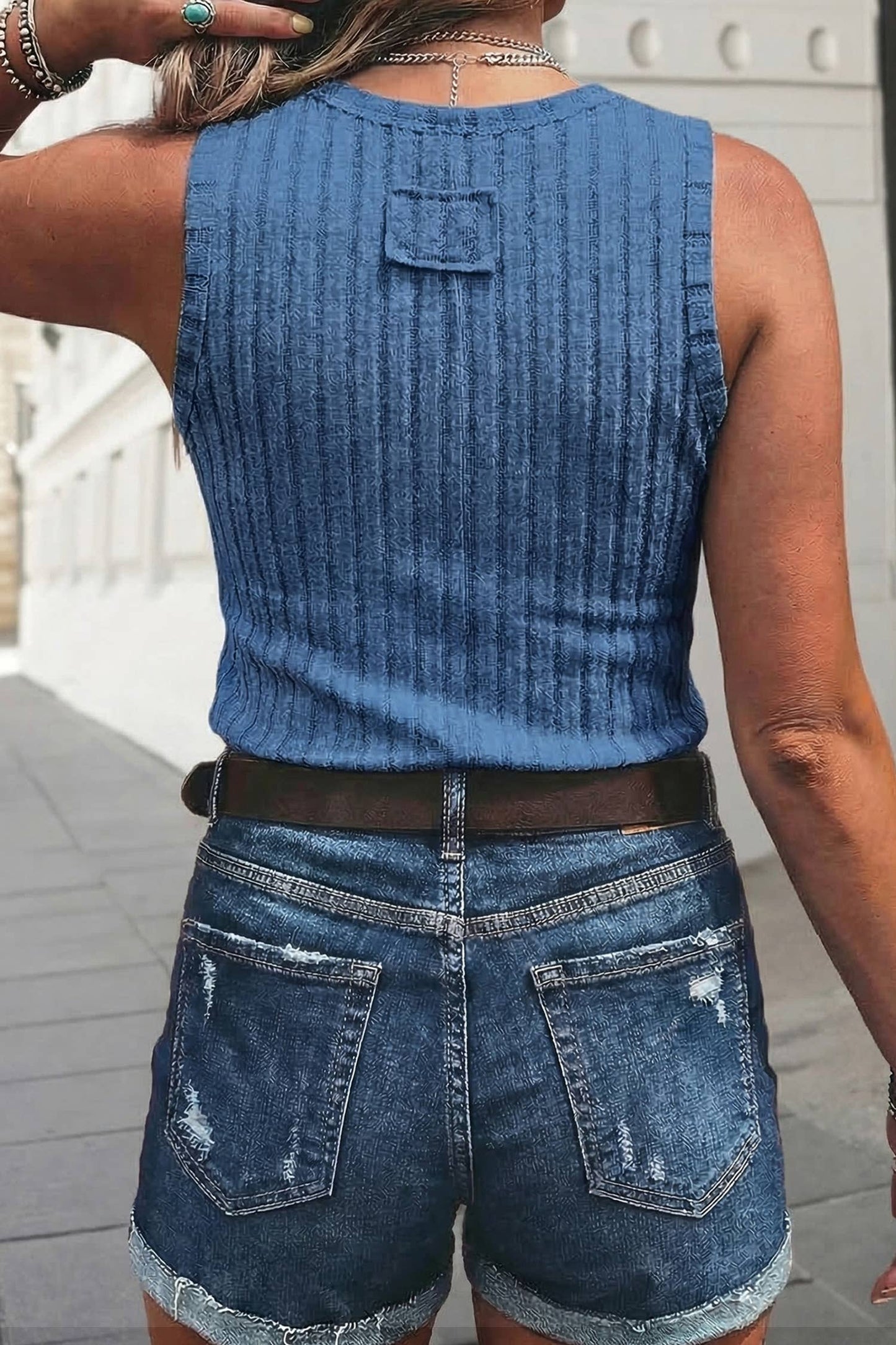 Western Mineral Wash Slim Fit Ribbed Tank Top