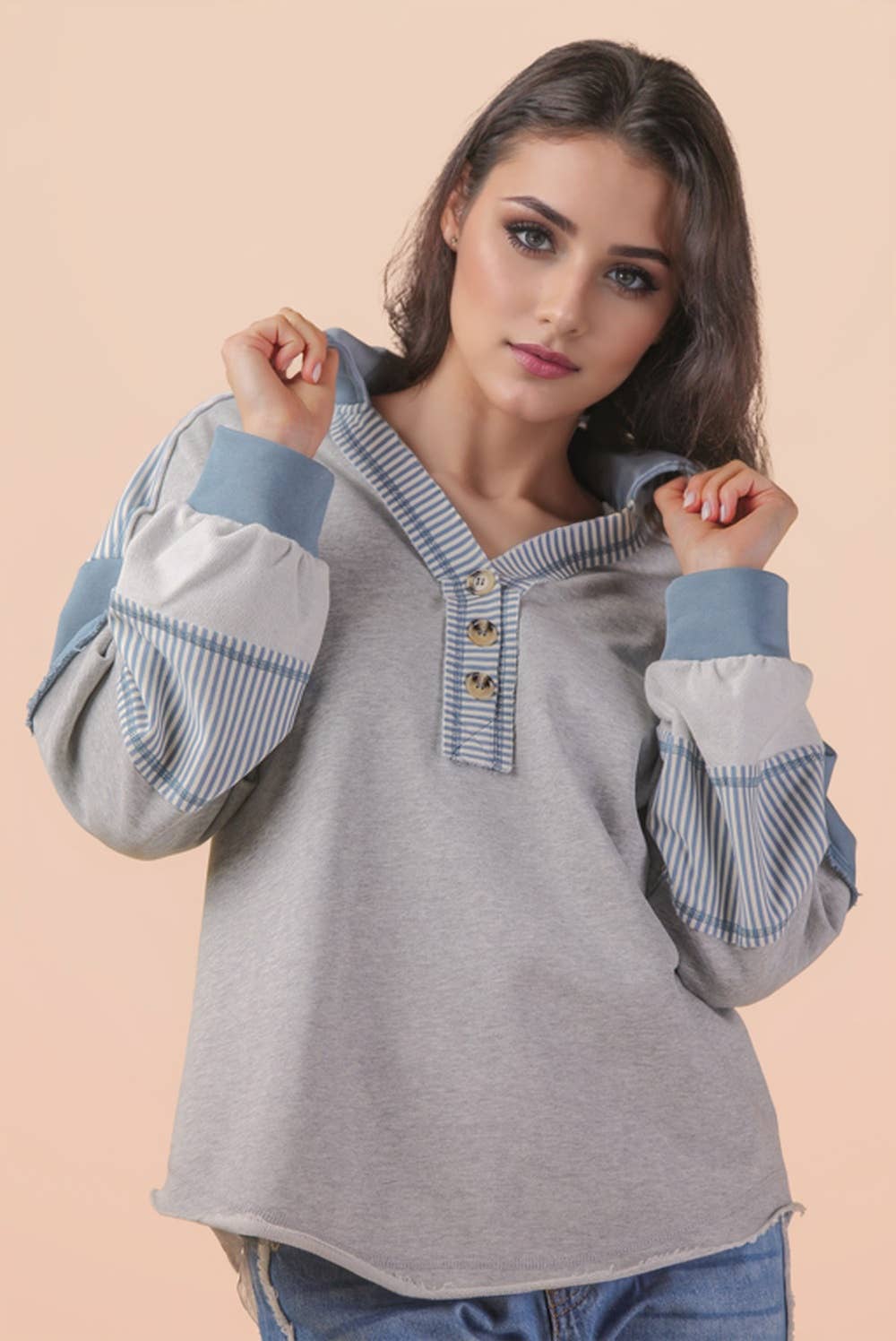Color Block Oversized Casual Knit Top