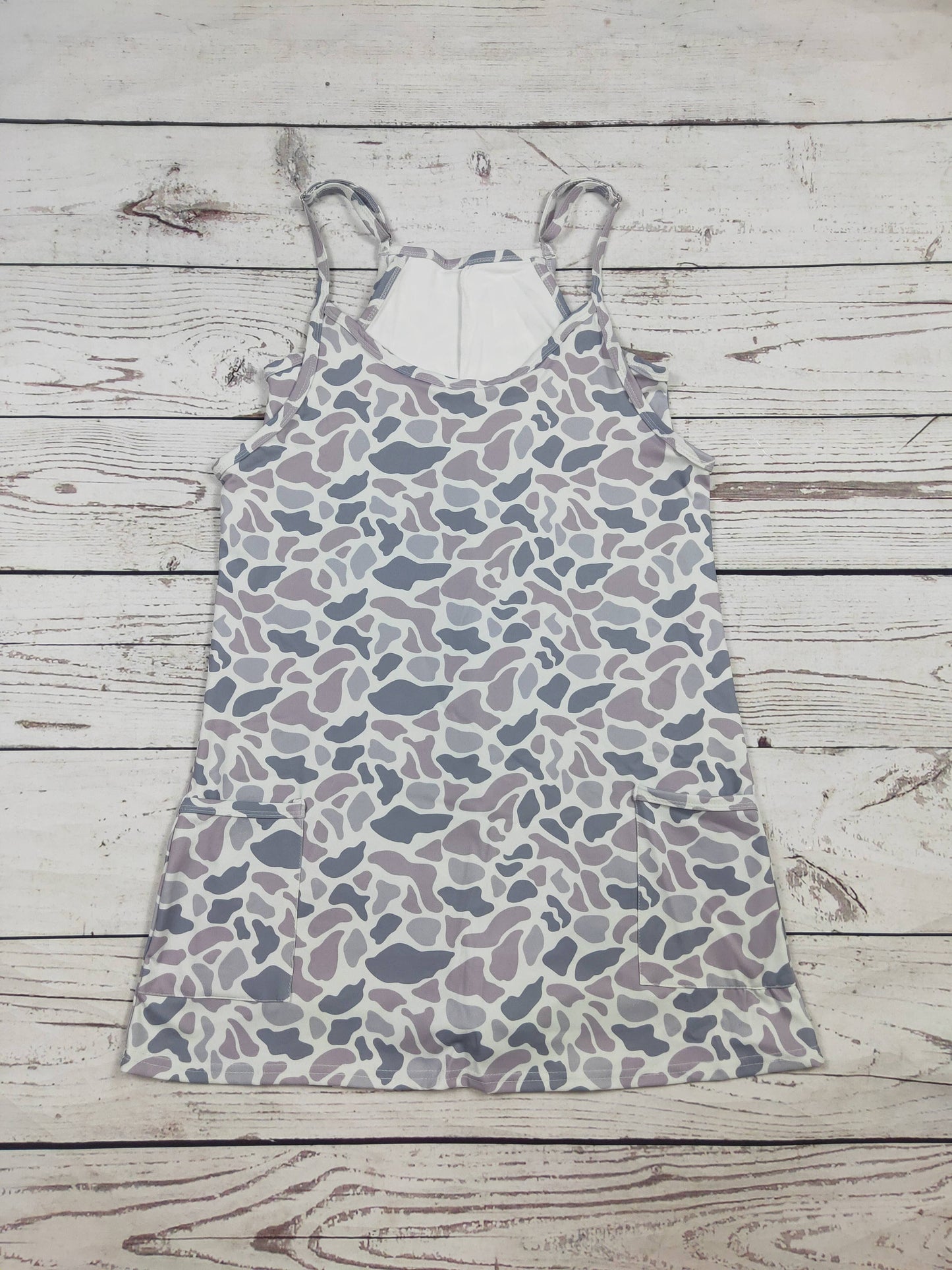 Preorder Women Gray Camouflage Printed Dresses