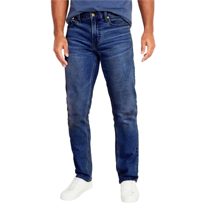 Mens Flex Stretch Slim Straight Jeans Medium Wash