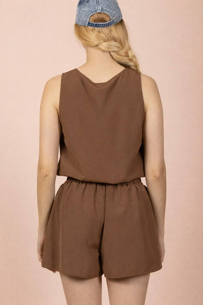 Button Down Activewear Romper