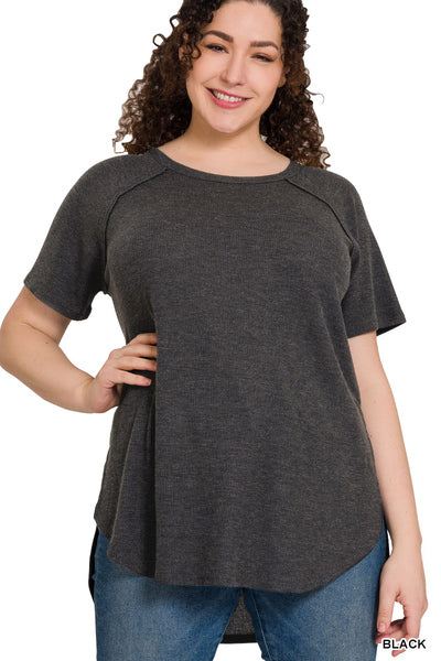 Plus MELAGE BABY WAFFLE SHORT SLEEVE TOP