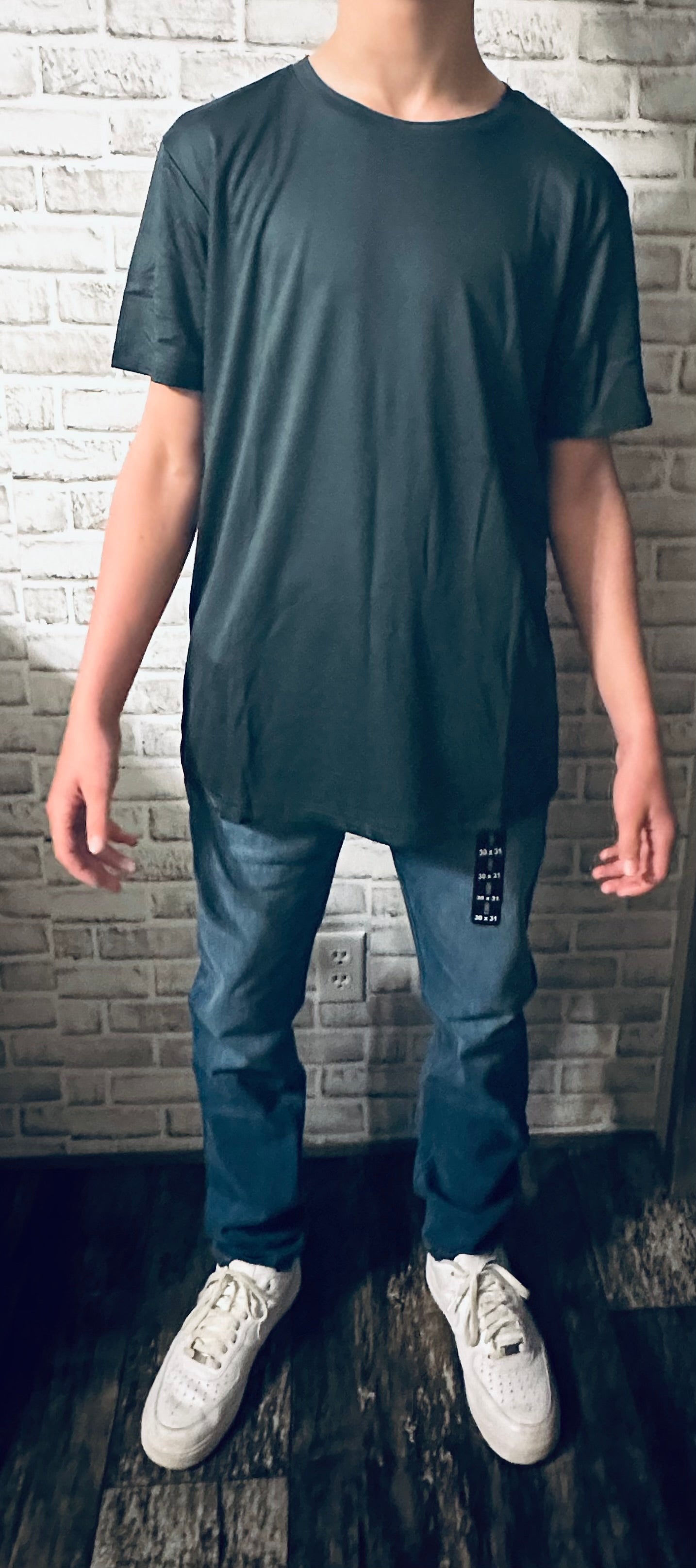 Mens Flex Stretch Slim Straight Jeans Medium Wash