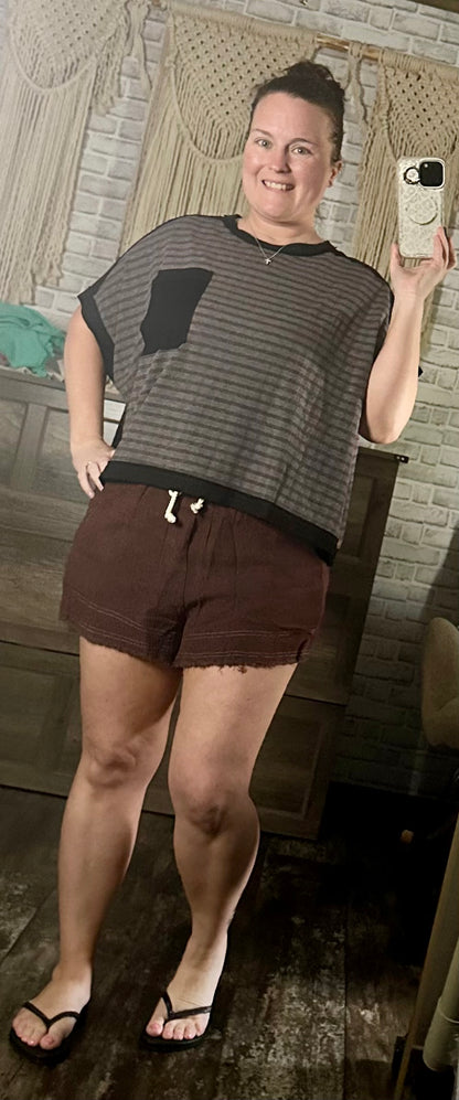 Dolman Sleeve Textured Knit Casual Top