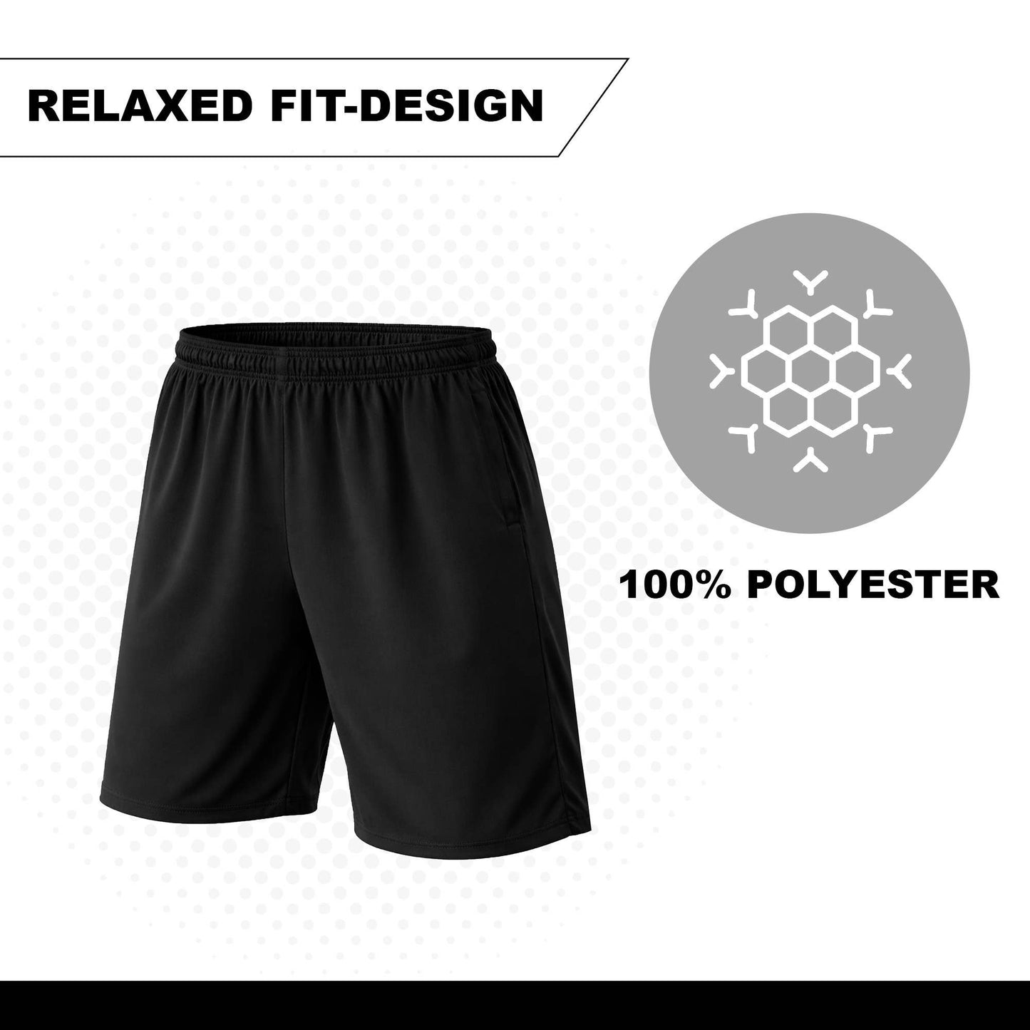 Shorts clásicos de poliéster tecnológico para hombre