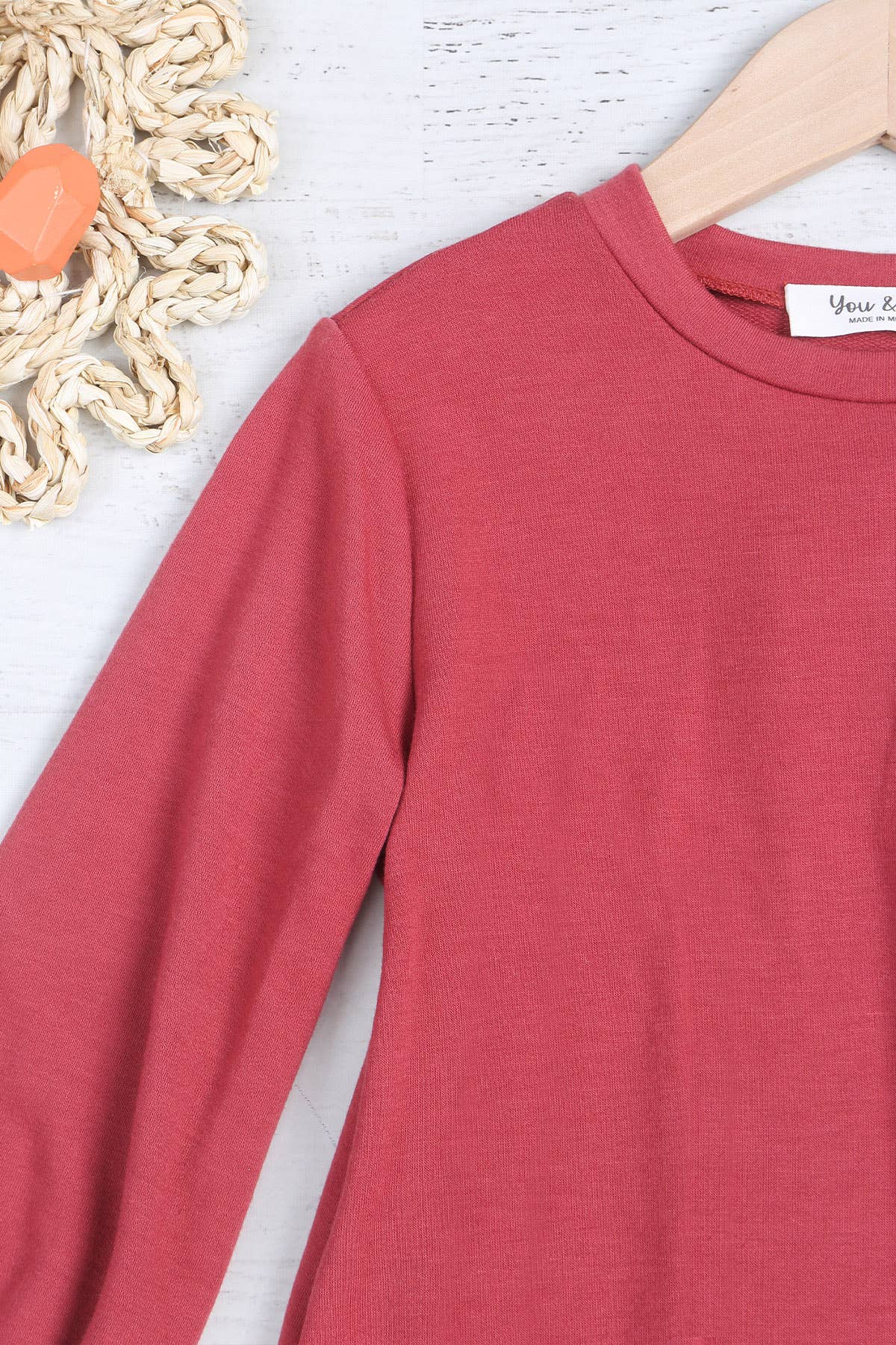 SALE!!! YMD10062TKV-KIDS LONG PUFF SLEEVE FRENCH TERRY DRESS
